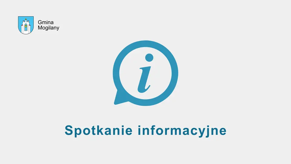 grafika znaku informacyjnego i napis: spotkanie informacyjne