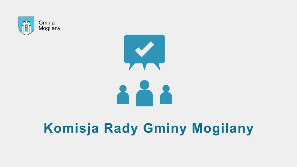 grafika + napis: Komisja rady gminy mogilany